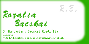 rozalia bacskai business card